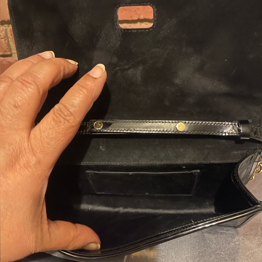 🔥YSL🔥 Saint Laurent 🔥Rive Gauche 🔥Black Patent Shoulder Bag🔥 - Picture 6 of 14